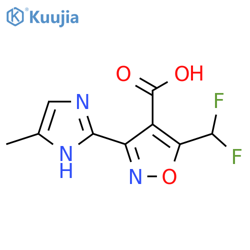 5-(difluoromethyl)-3-(4-methyl-1H-imidazol-2-yl)-1,2-oxazole-4-carboxylic acid structure