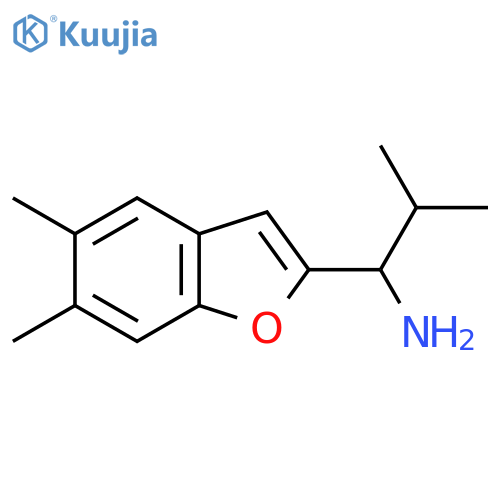 1-(5,6-Dimethyl-1-benzofuran-2-yl)-2-methylpropan-1-amine structure