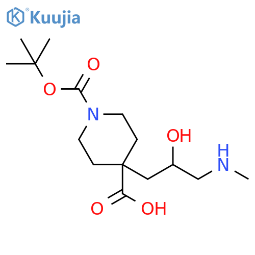 1,4-Piperidinedicarboxylic acid, 4-[2-hydroxy-3-(methylamino)propyl]-, 1-(1,1-dimethylethyl) ester structure