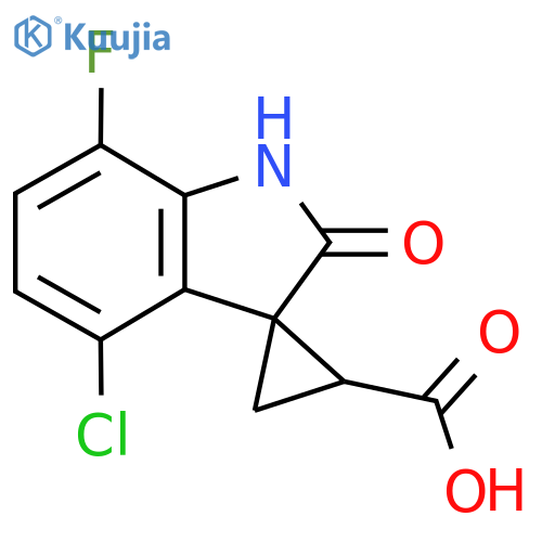 4'-chloro-7'-fluoro-2'-oxo-1',2'-dihydrospirocyclopropane-1,3'-indole-3-carboxylic acid structure