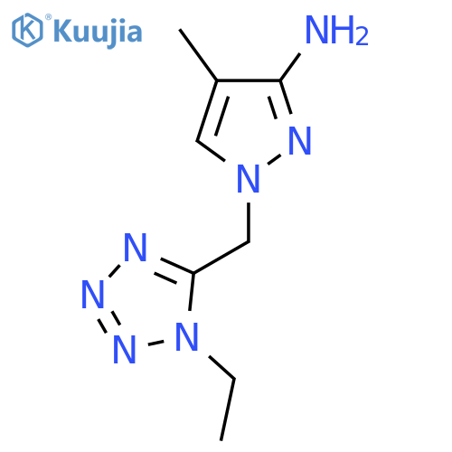 1-(1-ethyl-1H-1,2,3,4-tetrazol-5-yl)methyl-4-methyl-1H-pyrazol-3-amine structure