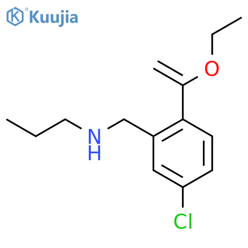 {[5-Chloro-2-(1-ethoxyethenyl)phenyl]methyl}(propyl)amine structure