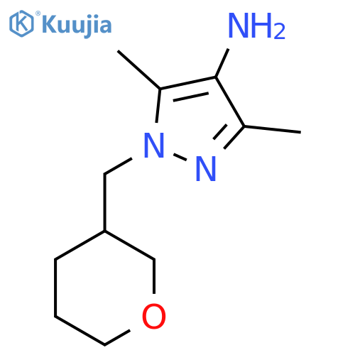 3,5-dimethyl-1-(oxan-3-yl)methyl-1H-pyrazol-4-amine structure