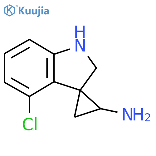 4'-chloro-1',2'-dihydrospirocyclopropane-1,3'-indole-3-amine structure
