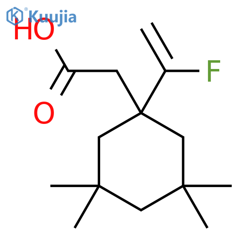 2-1-(1-fluoroethenyl)-3,3,5,5-tetramethylcyclohexylacetic acid structure