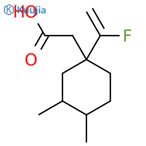 2-1-(1-fluoroethenyl)-3,4-dimethylcyclohexylacetic acid structure