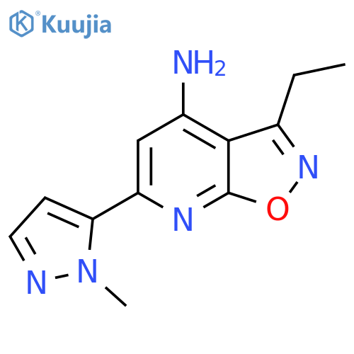 3-ethyl-6-(1-methyl-1H-pyrazol-5-yl)-1,2oxazolo5,4-bpyridin-4-amine structure