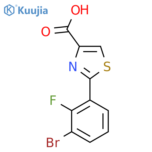 2-(3-bromo-2-fluorophenyl)-1,3-thiazole-4-carboxylic acid structure