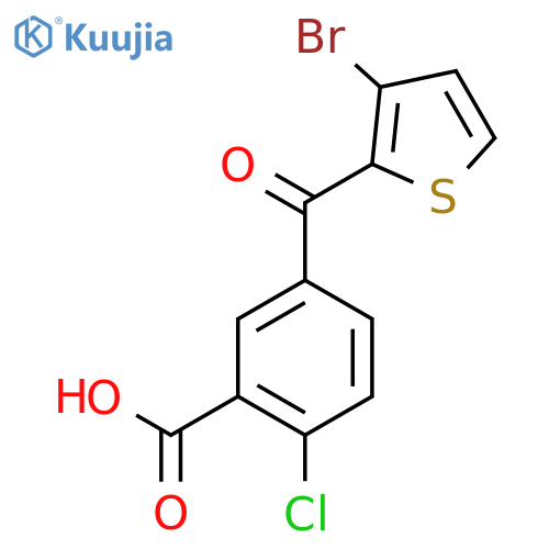 5-(3-bromothiophene-2-carbonyl)-2-chlorobenzoic acid structure