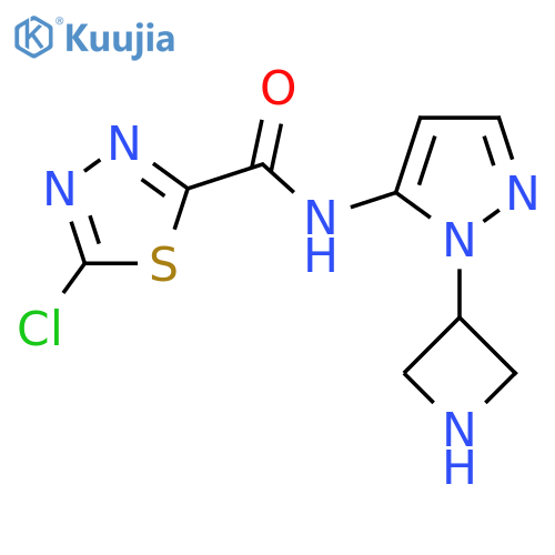 N-1-(azetidin-3-yl)-1H-pyrazol-5-yl-5-chloro-1,3,4-thiadiazole-2-carboxamide structure