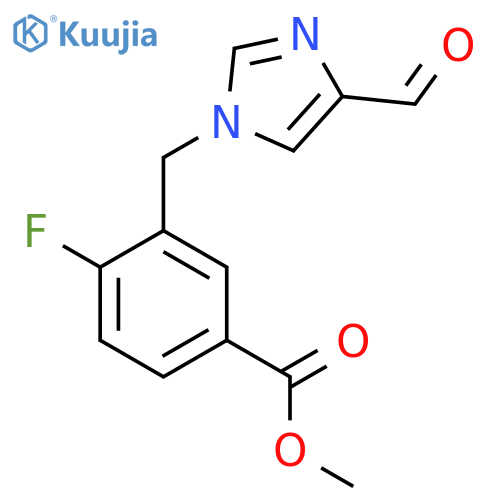 methyl 4-fluoro-3-[(4-formyl-1H-imidazol-1-yl)methyl]benzoate structure