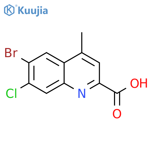 2-Quinolinecarboxylic acid, 6-bromo-7-chloro-4-methyl- structure