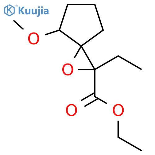 Ethyl 2-ethyl-4-methoxy-1-oxaspiro[2.4]heptane-2-carboxylate structure