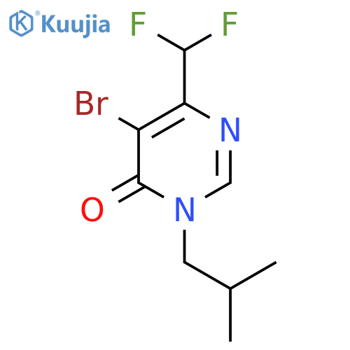 5-bromo-6-(difluoromethyl)-3-(2-methylpropyl)-3,4-dihydropyrimidin-4-one structure