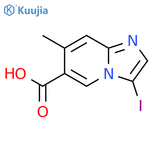 3-iodo-7-methylimidazo[1,2-a]pyridine-6-carboxylic acid structure