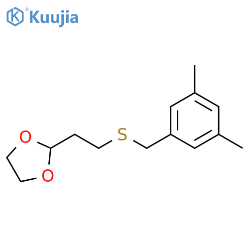 1,3-Dioxolane, 2-[2-[[(3,5-dimethylphenyl)methyl]thio]ethyl]- structure