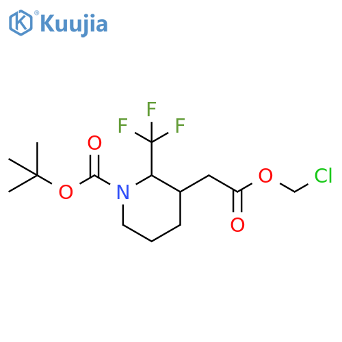 3-Piperidineacetic acid, 1-[(1,1-dimethylethoxy)carbonyl]-2-(trifluoromethyl)-, chloromethyl ester structure