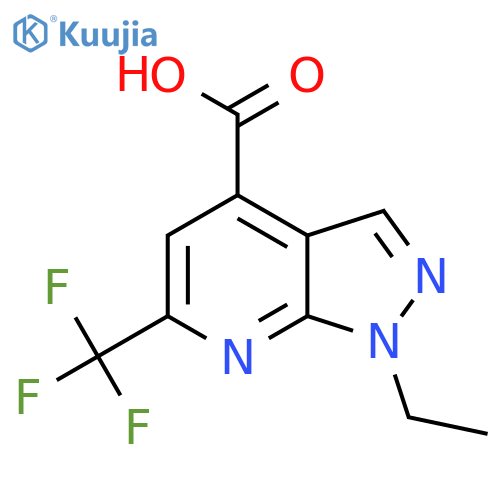 1-ethyl-6-(trifluoromethyl)-1H-pyrazolo[3,4-b]pyridine-4-carboxylic acid structure