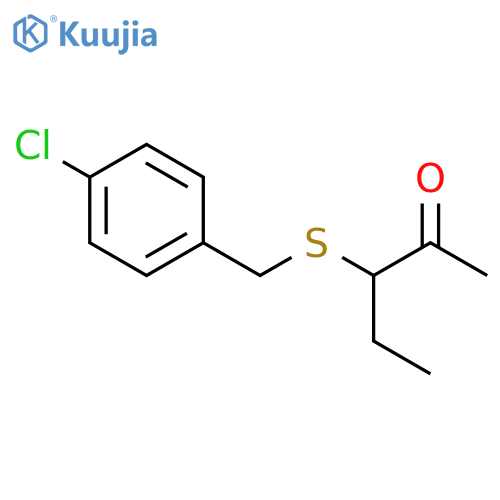 2-Pentanone, 3-[[(4-chlorophenyl)methyl]thio]- structure
