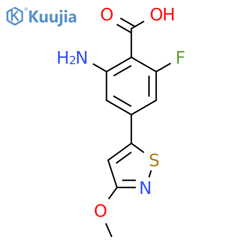 2-Amino-6-fluoro-4-(3-methoxy-1,2-thiazol-5-yl)benzoic acid structure