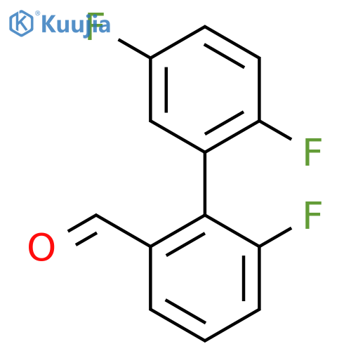 2-(2,5-Difluorophenyl)-3-fluorobenzaldehyde structure
