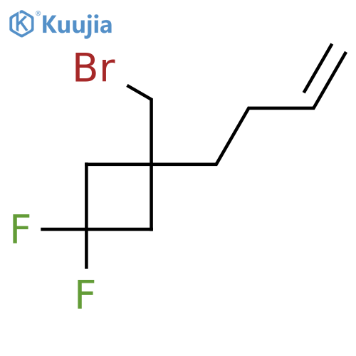 1-(Bromomethyl)-1-but-3-enyl-3,3-difluorocyclobutane structure