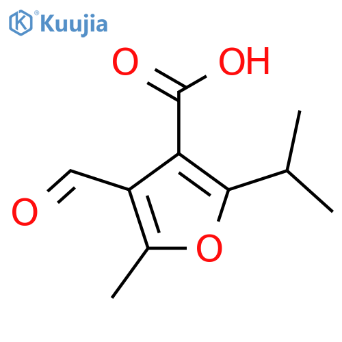 4-Formyl-5-methyl-2-(propan-2-yl)furan-3-carboxylic acid structure