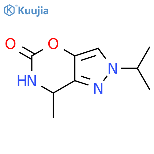 7-methyl-2-(propan-2-yl)-2H,5H,6H,7H-pyrazolo[3,4-e][1,3]oxazin-5-one structure