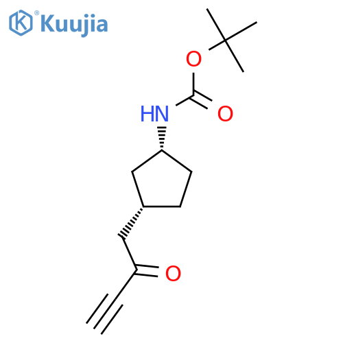 rac-tert-butyl N-[(1R,3S)-3-(2-oxobut-3-yn-1-yl)cyclopentyl]carbamate structure