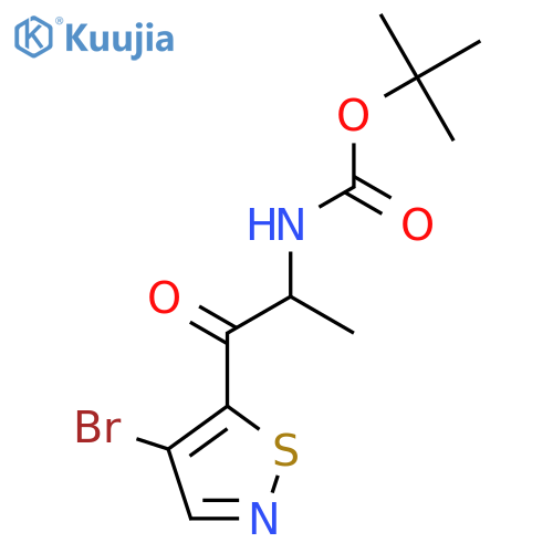 tert-butyl N-[1-(4-bromo-1,2-thiazol-5-yl)-1-oxopropan-2-yl]carbamate structure