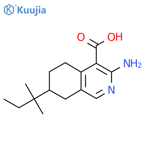 3-Amino-7-(2-methylbutan-2-yl)-5,6,7,8-tetrahydroisoquinoline-4-carboxylic acid structure