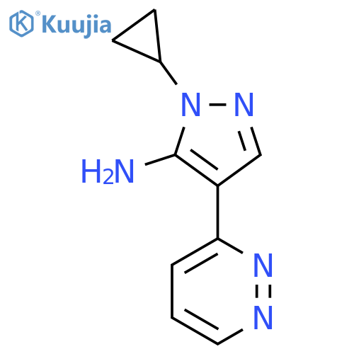 1-cyclopropyl-4-(pyridazin-3-yl)-1H-pyrazol-5-amine structure