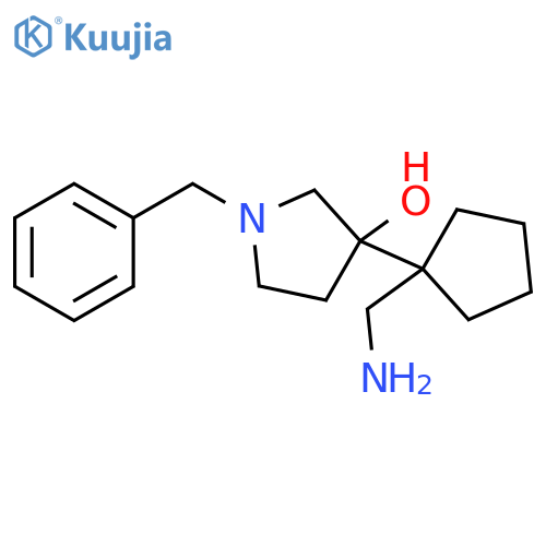 3-1-(aminomethyl)cyclopentyl-1-benzylpyrrolidin-3-ol structure