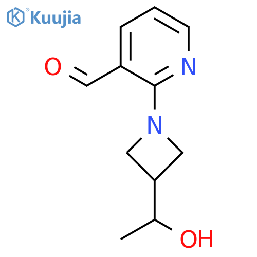 2-[3-(1-Hydroxyethyl)azetidin-1-yl]pyridine-3-carbaldehyde structure