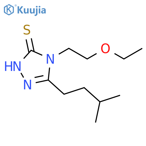 3H-1,2,4-Triazole-3-thione, 4-(2-ethoxyethyl)-2,4-dihydro-5-(3-methylbutyl)- structure