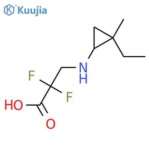3-[(2-Ethyl-2-methylcyclopropyl)amino]-2,2-difluoropropanoic acid structure