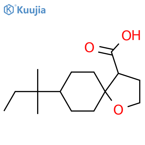 8-(2-Methylbutan-2-yl)-1-oxaspiro[4.5]decane-4-carboxylic acid structure