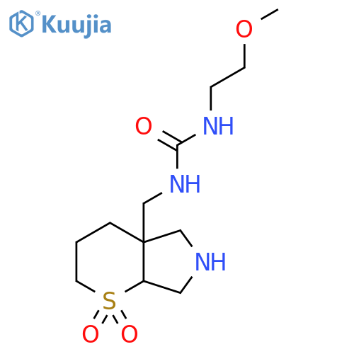 1-({1,1-Dioxo-octahydro-1lambda6-thiopyrano[2,3-c]pyrrol-4a-yl}methyl)-3-(2-methoxyethyl)urea structure