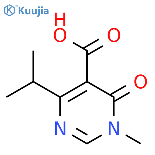 1-methyl-6-oxo-4-(propan-2-yl)-1,6-dihydropyrimidine-5-carboxylic acid structure