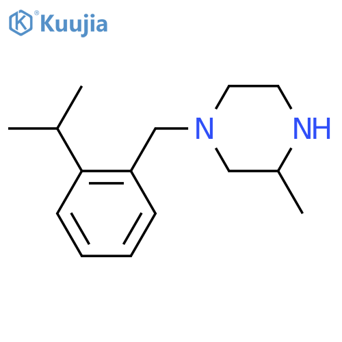 3-Methyl-1-{[2-(propan-2-yl)phenyl]methyl}piperazine structure