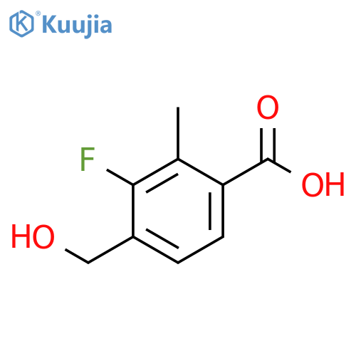 Benzoic acid, 3-fluoro-4-(hydroxymethyl)-2-methyl- structure