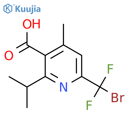 6-(Bromodifluoromethyl)-4-methyl-2-(propan-2-yl)pyridine-3-carboxylic acid structure