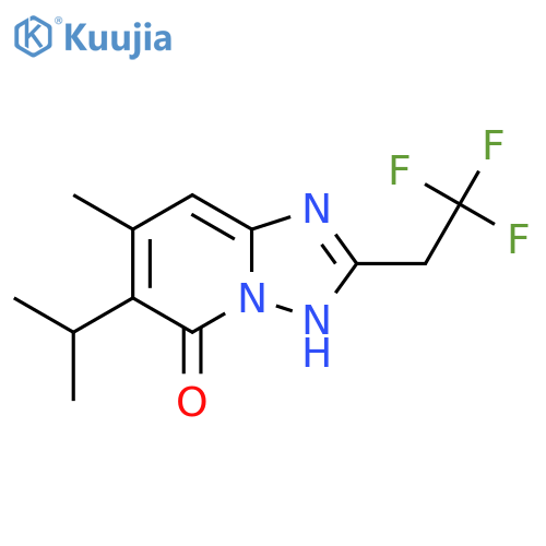 7-methyl-6-(propan-2-yl)-2-(2,2,2-trifluoroethyl)-1,2,4triazolo1,5-apyridin-5-ol structure