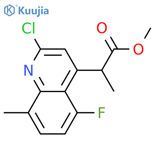Methyl 2-(2-chloro-5-fluoro-8-methylquinolin-4-yl)propanoate structure