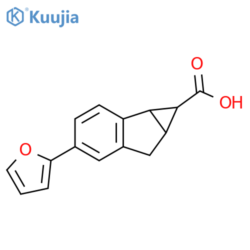 Cycloprop[a]indene-1-carboxylic acid, 4-(2-furanyl)-1,1a,6,6a-tetrahydro- structure