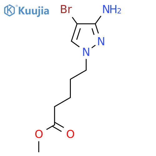 methyl 5-(3-amino-4-bromo-1H-pyrazol-1-yl)pentanoate structure