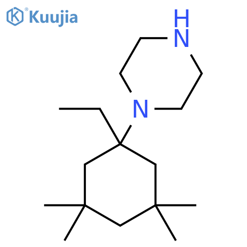 1-(1-Ethyl-3,3,5,5-tetramethylcyclohexyl)piperazine structure