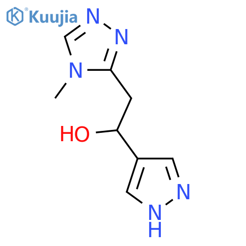 2-(4-methyl-4H-1,2,4-triazol-3-yl)-1-(1H-pyrazol-4-yl)ethan-1-ol structure