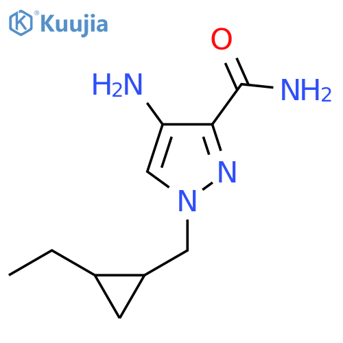 4-amino-1-(2-ethylcyclopropyl)methyl-1H-pyrazole-3-carboxamide structure
