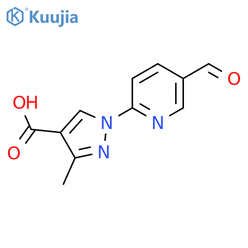 1-(5-formylpyridin-2-yl)-3-methyl-1H-pyrazole-4-carboxylic acid structure